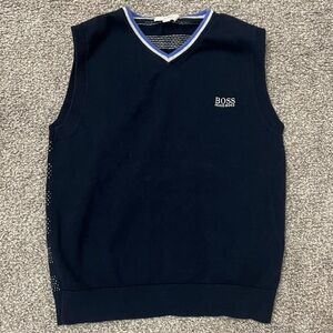 Hugo Boss Kids 100% cotton Navy V-Neck Sweater Vest size 8.